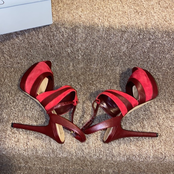 ♥️❤️♥️EUC Jessica Simpson Genuine Leather Red Platform Pumps - Picture 9 of 14